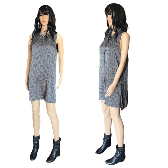 Eileen Fisher Tops - EILEEN FISHER Hammered Silk Mandarin Collar Tunic Top Dress SP